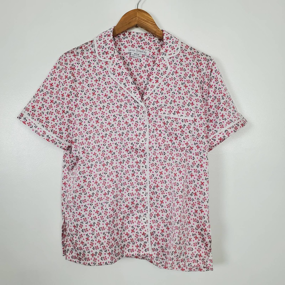 Vera Bradley NWT piped flute pajama top M - Picture 1 of 6